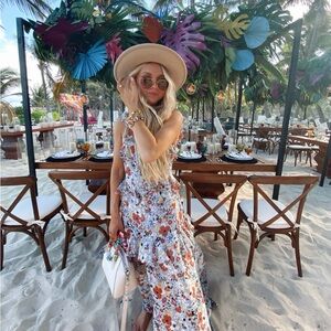 Alexis tiered floral dress gown worn twice jewell